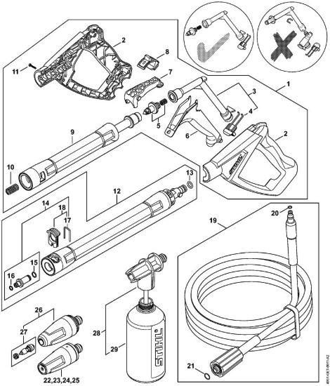 Pistola, tubo nebulizzatore Idropulitrice elettrica (RE) RE 95 della marca STIHL