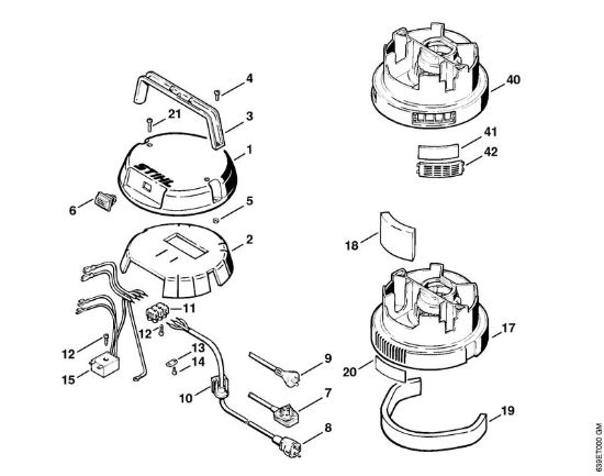 Cappottatura, carcassa motore Aspiratori (SE) SE 80 della marca STIHL