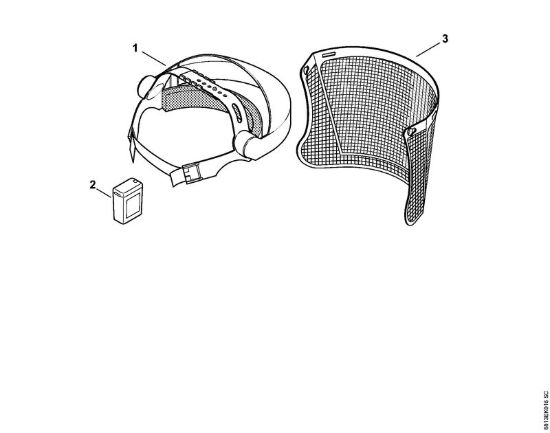 Protezione combinata viso - udito retina di metallo -0512 Protezioni per vista e udito Protezione combinata viso/udito, retina di metallo della marca STIHL