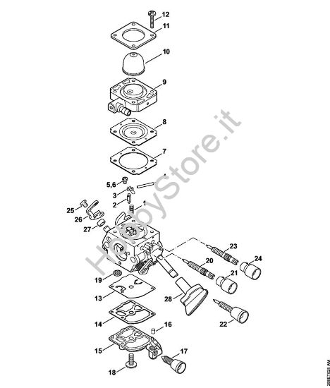 Carburatore C1M-S205, C1M-S144 Soffiatori (BG, BR) BG 66-D della marca STIHL