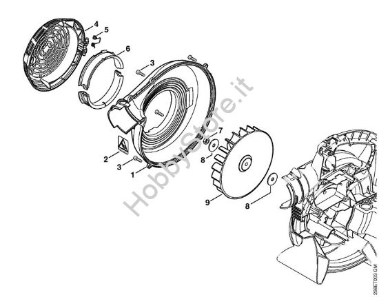 Carter soffiatore esterno, ventola Soffiatori (BG, BR) BG 66-D della marca STIHL