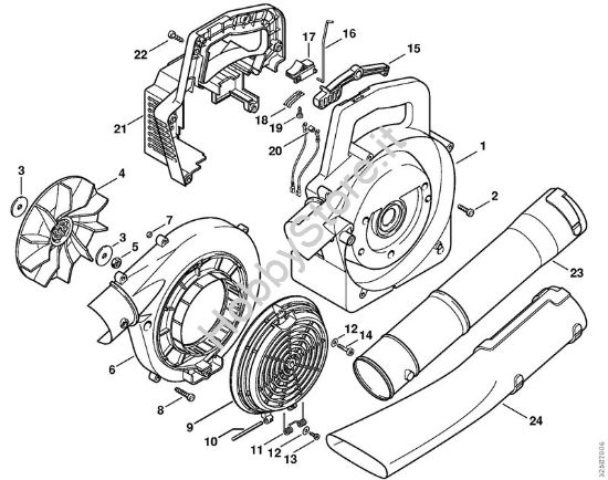 Carter soffiatore Soffiatori (BG, BR) BG 72 della marca STIHL