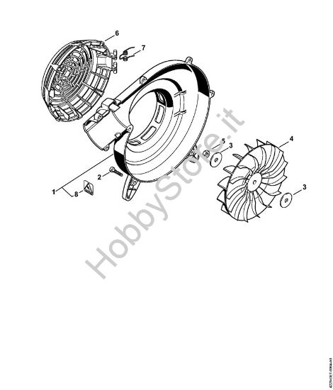 Carter soffiatore esterno, ventola Soffiatori (BG, BR) BG 85 della marca STIHL
