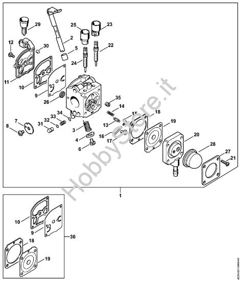 Carburatore C1Q-S68 Soffiatori (BG, BR) BG 85-DZ della marca STIHL