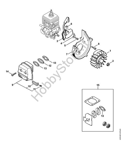 Impianto di accesione, silenziatore BG 85-DZ Soffiatori (BG, BR) BG 85-DZ della marca STIHL