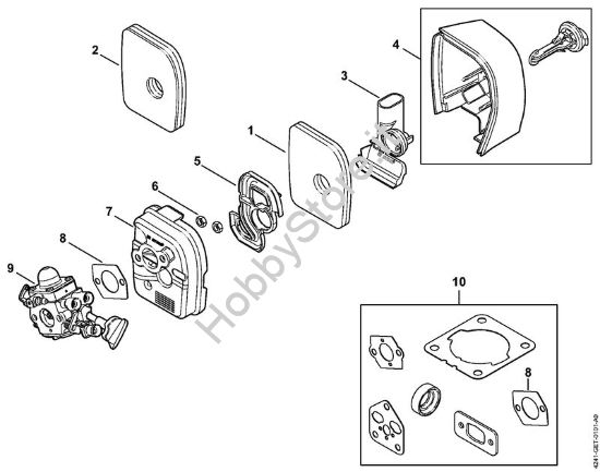 Filtro aria (12.2012) BG 86, BG 86 C-E, BG 86 C-E Z, BG 86-Z Soffiatori (BG, BR) BG 86 C-E della marca STIHL