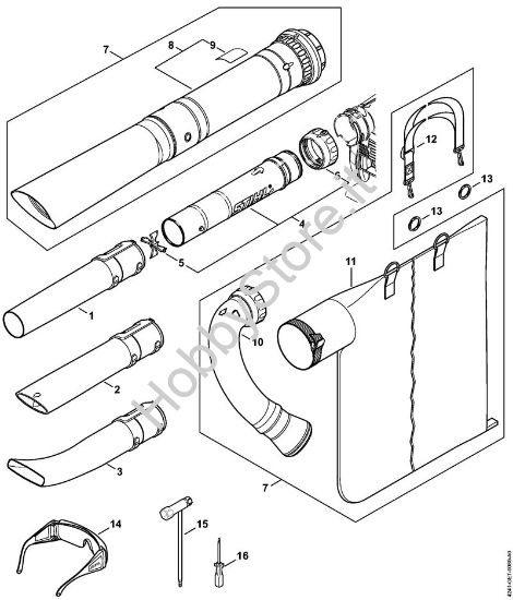 Ugello, dispositivo di aspirazione Soffiatori (BG, BR) BG 86 C-E della marca STIHL