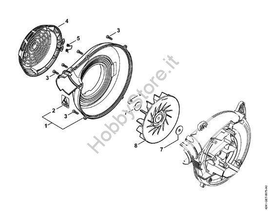 Carter soffiatore esterno, ventola Soffiatori (BG, BR) BG 86-D della marca STIHL
