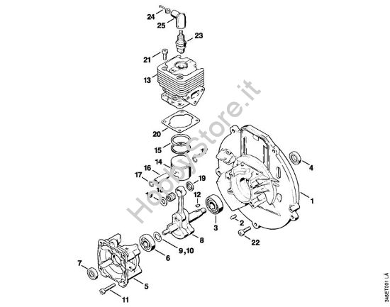 Carter albero a gomito, cilindro Soffiatori (BG, BR) BR 106 della marca STIHL