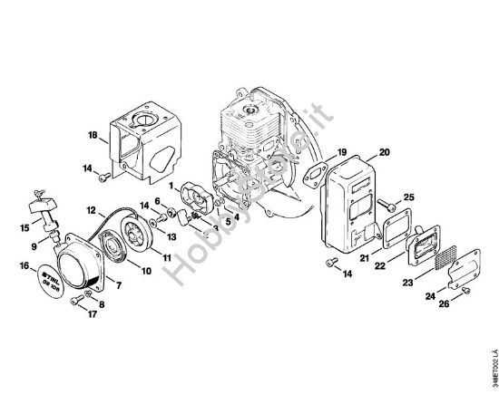 Dispositivo avviamento, silenziatore Soffiatori (BG, BR) BR 106 della marca STIHL