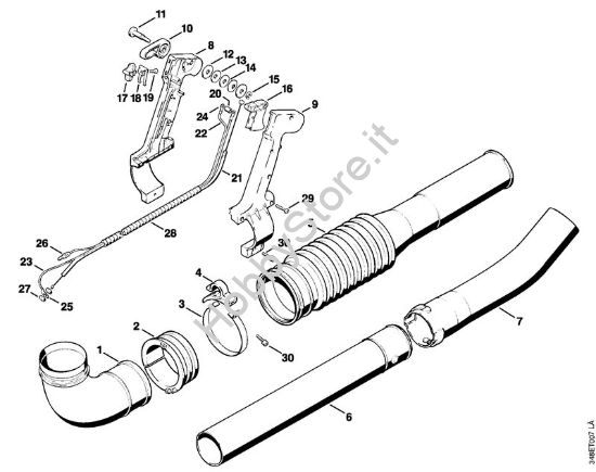 Tubo a soffietto, impugnatura di comando Soffiatori (BG, BR) BR 106 della marca STIHL