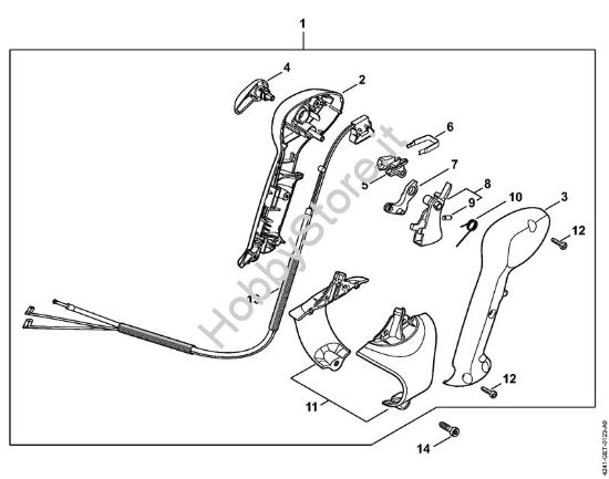Impugnatura di comando Soffiatori (BG, BR) BR 200 della marca STIHL