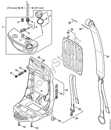 Serbatoio carburante, dorsale Soffiatori (BG, BR) BR 200 della marca STIHL