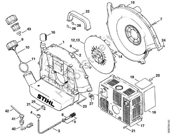 Carter soffiatore Soffiatori (BG, BR) BR 320 della marca STIHL