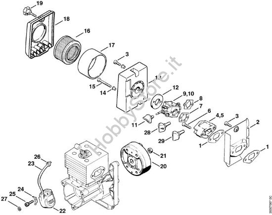 Filtro aria, impianto di accensione Soffiatori (BG, BR) BR 320 L della marca STIHL