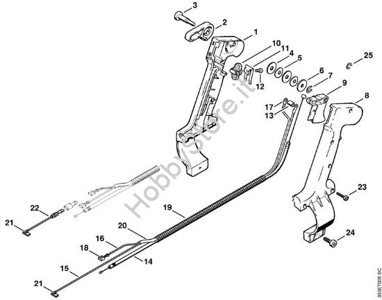 Impugnatura di comando Soffiatori (BG, BR) BR 320 L della marca STIHL
