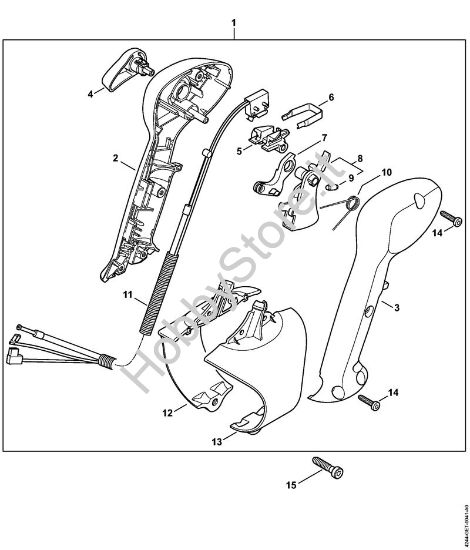 Impugnatura di comando (32.2015) Soffiatori (BG, BR) BR 350 della marca STIHL