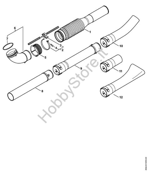 Tubo a soffietto, Tubo soffiatore Soffiatori (BG, BR) BR 350 della marca STIHL