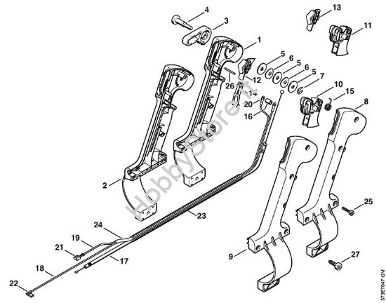 Impugnatura di comando Soffiatori (BG, BR) BR 420 della marca STIHL