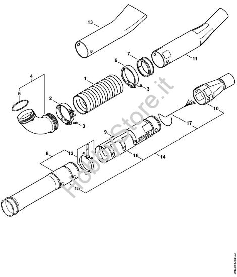 Tubo a soffietto, Tubo soffiatore Soffiatori (BG, BR) BR 430 della marca STIHL