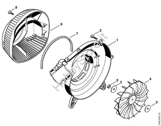 Carter soffiatore esterno, ventola Soffiatori (BG, BR) BR 45 C della marca STIHL