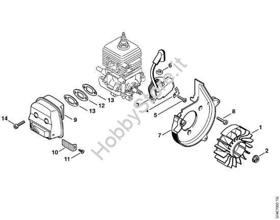 Impianto di accesione, silenziatore Soffiatori (BG, BR) BR 45 C della marca STIHL