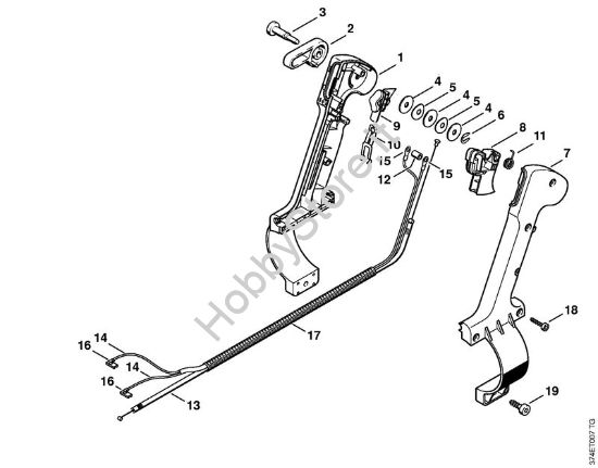 Impugnatura di comando Soffiatori (BG, BR) BR 45 C della marca STIHL