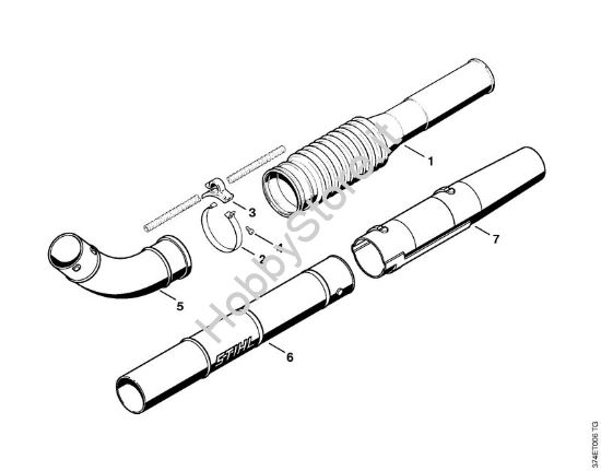 Tubo a soffietto, Tubo soffiatore Soffiatori (BG, BR) BR 45 C della marca STIHL