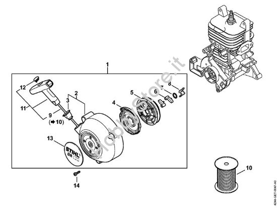 Dispositivo di avviamento BR 450 Soffiatori (BG, BR) BR 450 della marca STIHL