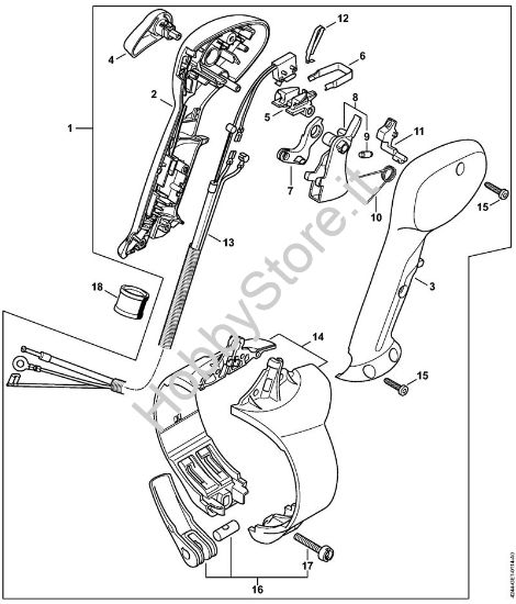 Impugnatura di comando BR 450 C Soffiatori (BG, BR) BR 450 C-EF della marca STIHL