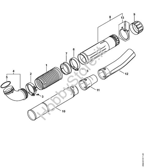 Tubo a soffietto, Tubo soffiatore Soffiatori (BG, BR) BR 450 C-EF della marca STIHL