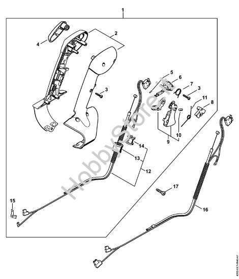 Impugnatura di comando Soffiatori (BG, BR) BR 500 della marca STIHL