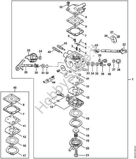 Carburatore 4282/11 Soffiatori (BG, BR) BR 600 della marca STIHL