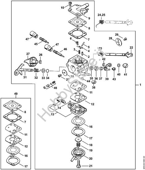 Carburatore C1Q-S100 Soffiatori (BG, BR) BR 600 della marca STIHL