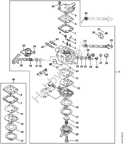 Carburatore C1Q-S184 Soffiatori (BG, BR) BR 600 della marca STIHL