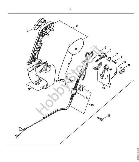 Impugnatura di comando Soffiatori (BG, BR) BR 600 della marca STIHL