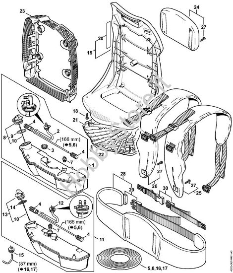 Serbatoio carburante, dorsale Soffiatori (BG, BR) BR 600 della marca STIHL