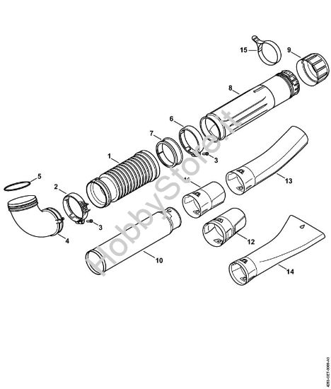 Tubo a soffietto, Tubo soffiatore Soffiatori (BG, BR) BR 800 C-E della marca STIHL