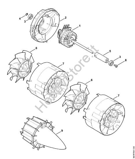 Motore elettrico, soffiante Soffiatori a batteria (BGA) BGA 85 della marca STIHL