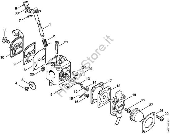Carburatore C1Q-S50 Trituratori ad aspirazione (SH) SH 55 della marca STIHL