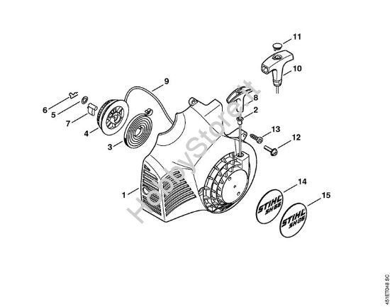 Dispositivo di avviamento Trituratori ad aspirazione (SH) SH 55 della marca STIHL