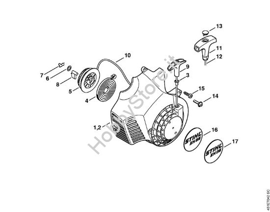 Dispositivo di avviamento Trituratori ad aspirazione (SH) SH 55 C Z KAT della marca STIHL