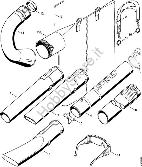 Ugello, dispositivo di aspirazione Trituratori ad aspirazione (SH) SH 55 C Z KAT della marca STIHL