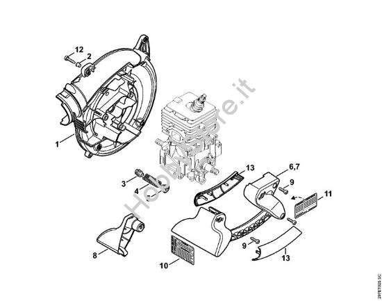Carter soffiatore interno SH 86 Trituratori ad aspirazione (SH) SH 86 della marca STIHL