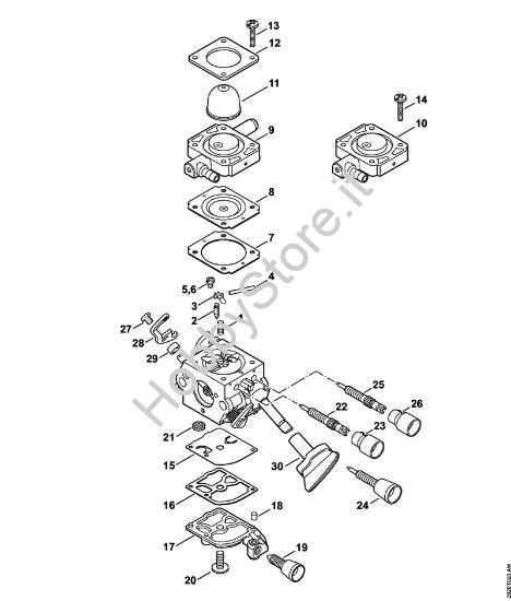 Carburatore C1M-S228, C1M-S203, C1M-S141 Trituratori ad aspirazione (SH) SH 86-D della marca STIHL