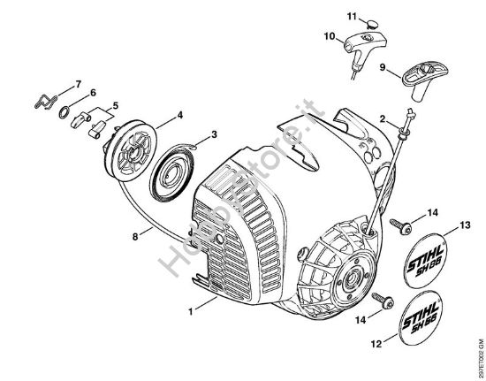 Dispositivo di avviamento Trituratori ad aspirazione (SH) SH 86-D della marca STIHL