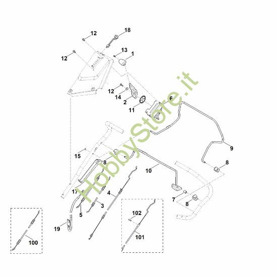 Picture of A - Parte superiore manubrio RM 650.0 VE
