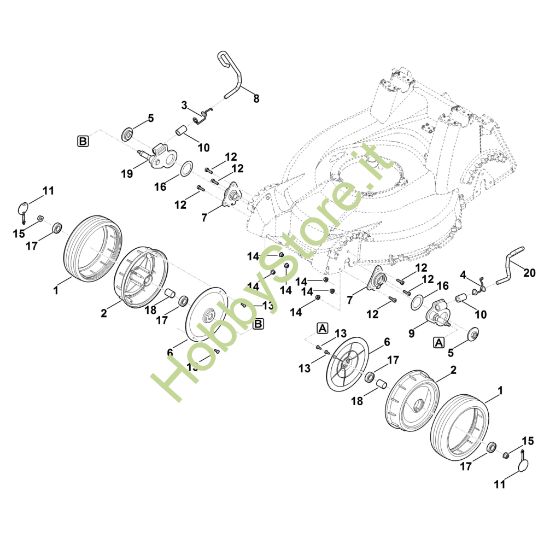 Picture of D - Regolazione altezza anteriore, ruota anteriore RM 756.0 YC
