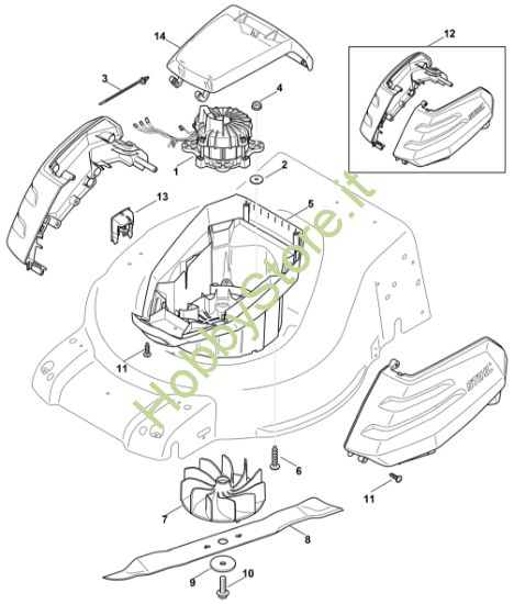 Picture of B - Elettromotore, coltello RMA 510