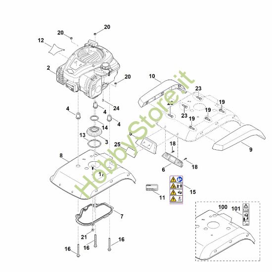 Picture of C - Copertura, motore MH 445.0 R